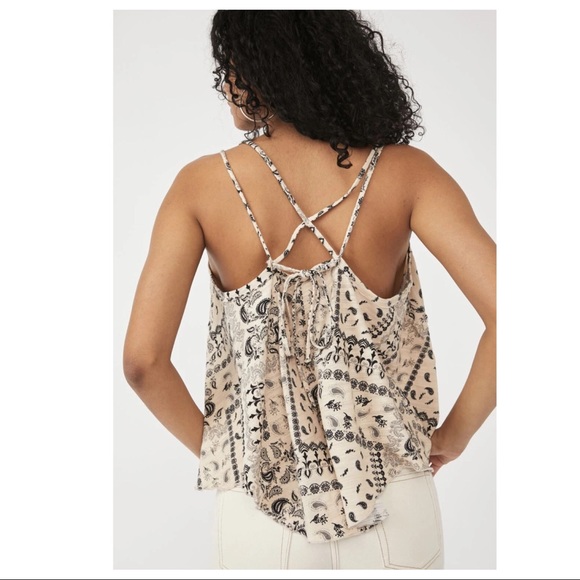 FREE PEOPLE BOHO TANK TOP FLOWY SLEEVELESS CAMI TEE BOHEMIAN FESTIVAL PRINT A2C - Picture 12 of 16